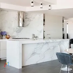 Marble On The Wall In The Kitchen Interior Photo