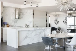 Marble On The Wall In The Kitchen Interior Photo