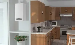 Kitchen design with boiler and refrigerator