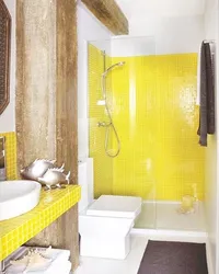 Sarı və ağ vanna otağı dizaynı