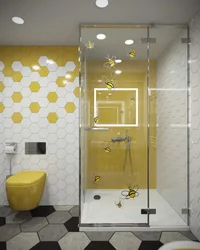 Yellow And White Bathroom Design