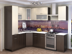 Kitchen design in a modern style in light colors corner
