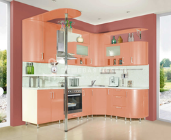 Kitchen design in a modern style in light colors corner