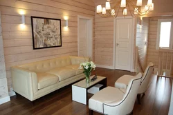 What color to paint the wooden walls in the living room photo