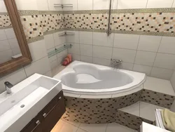 Small bathtub in the bathroom interior