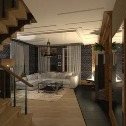 Design of a living room on the 1st floor in a house