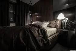 Interior Of A Small Dark Bedroom Photo
