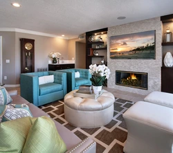 Living Room Design With One Sofa And Fireplace