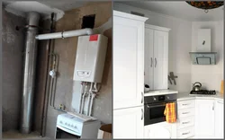 Small kitchen design with gas boiler