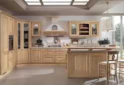 Photo Of A Wooden Kitchen In Light Colors