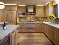Photo of a wooden kitchen in light colors