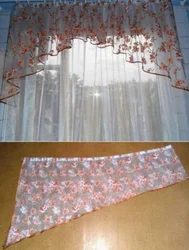 Kitchen curtain made from leftover tulle photo