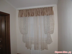 Kitchen curtain made from leftover tulle photo