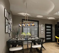 Chandelier In The Kitchen Living Room In A Modern Style In The Interior