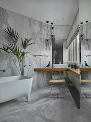 Bathroom design concrete tiles