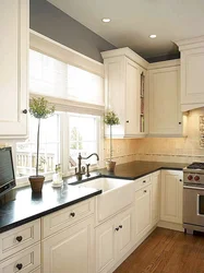 White Kitchen Design With Window