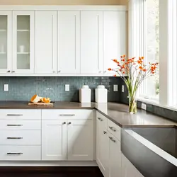 White Kitchen Design With Window