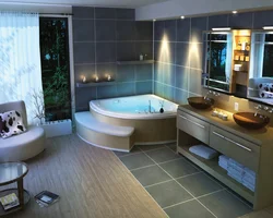Photo Of A Bathtub With A Jacuzzi In An Apartment