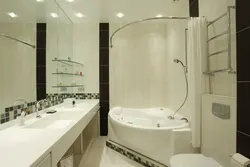 Photo of a bathtub with a jacuzzi in an apartment