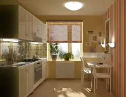 Kitchen design if the window is opposite the door