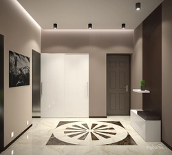 Hallway in cappuccino color interior photo