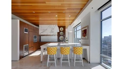 Laminate on the kitchen ceiling photo of interiors