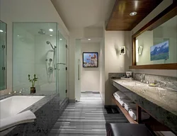 Интерьер ванна и туалета в своем доме