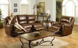 Living Room Design With Leather Sofa