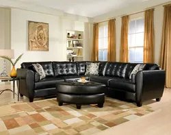 Living Room Design With Leather Sofa