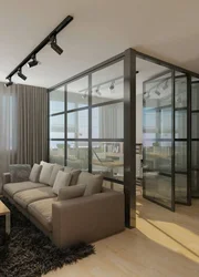 Living room design with glass
