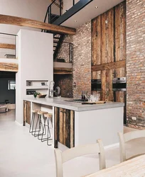 Concrete style in the kitchen interior