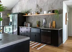 Стиль бетон в интерьере кухни