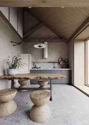 Concrete style in the kitchen interior