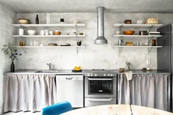 Concrete style in the kitchen interior