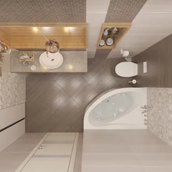 Дизайн ванной комнаты 3 на 3 с угловой ванной