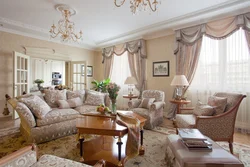 Curtain design for living room in classic style