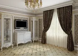 Curtain design for living room in classic style