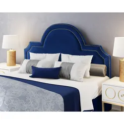 Blue Bed In The Bedroom Interior