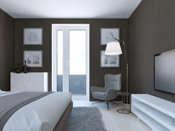Bedroom design with gray door