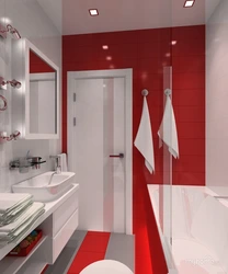 Интерьер с красной ванной