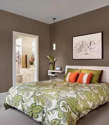 Combination Of Olive In The Bedroom Interior