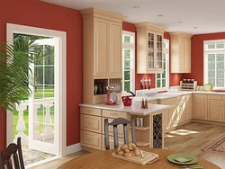 Kitchen design in a house with a window in the middle