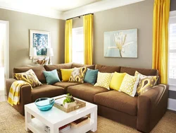 Yellow Sofa In The Bedroom Interior