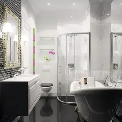 Ванна мен дәретхана интерьерінің фотосуреті бар ванна бөлмесінің дизайны плиткалары