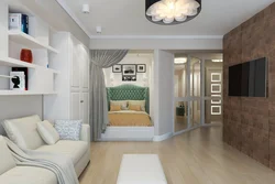 Design of a one-room apartment divided into two rooms