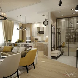 Kitchen living room in modern classic interior design