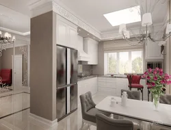 Kitchen living room in modern classic interior design