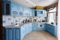 Kitchen Blue Wood Photo