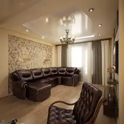 Темная мебель в гостиной фото