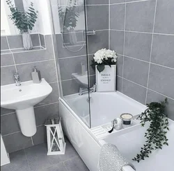 Серая ванная комната дизайн фото для маленькой